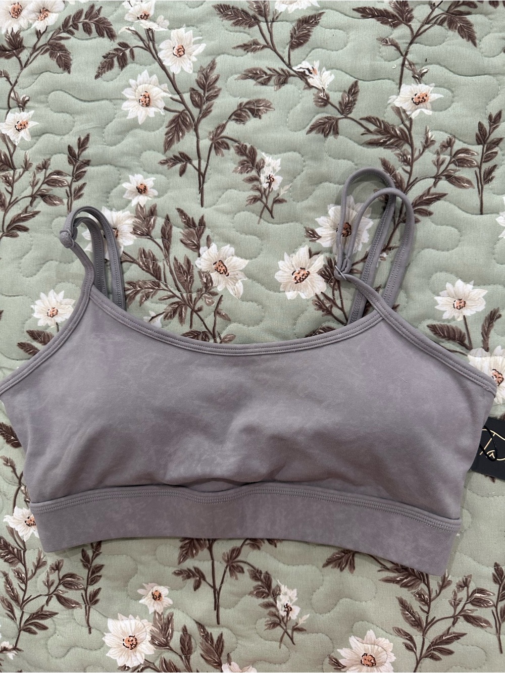 Seamless Double-Strap Sports Bralette — Taupe